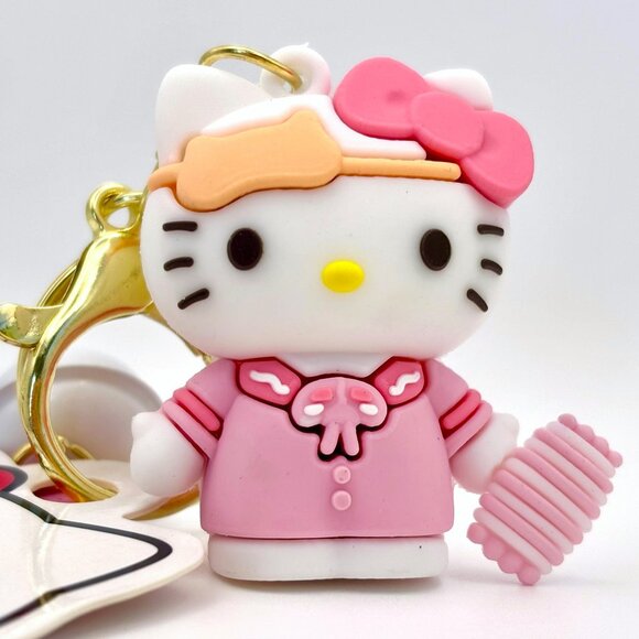 3 Styles Kawaii Sanrio Figural Hello Kitty Bag Charm Keychain Lobster Clasp New - Picture 6 of 8